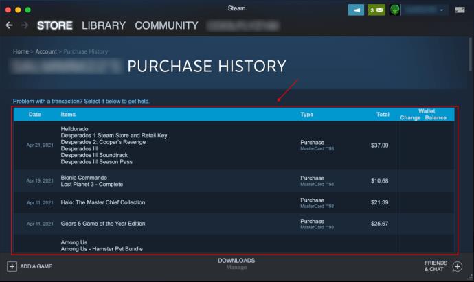 Comment afficher l'historique de vos achats dans Steam