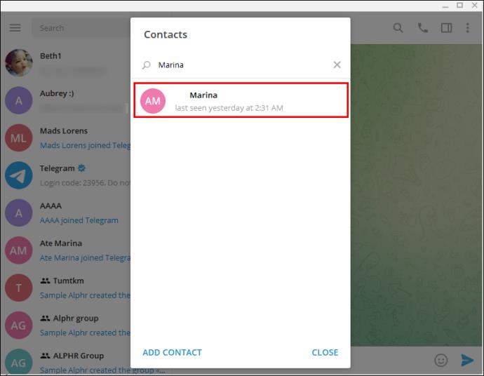 Comment supprimer des contacts dans Telegram