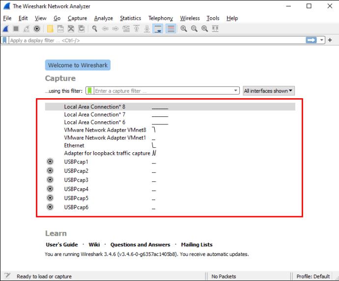 كيفية التقاط حركة مرور HTTP في Wireshark