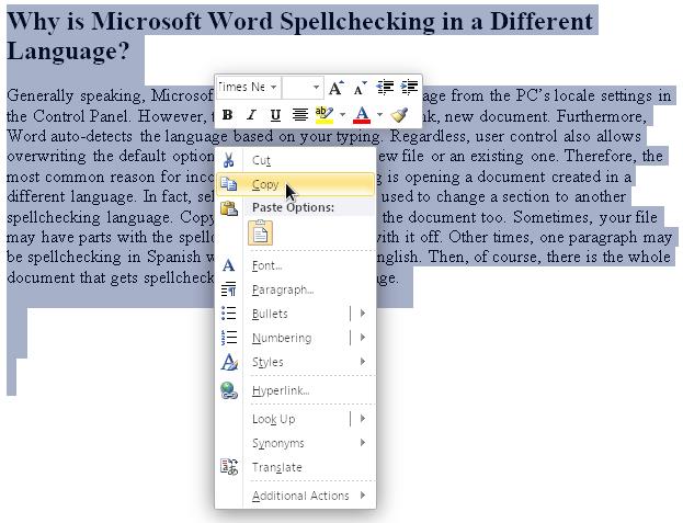 Comment empêcher Microsoft Word de changer la langue du correcteur orthographique