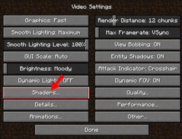 Shaders installeren in Minecraft Forge