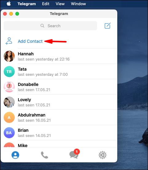 Comment ajouter un contact dans Telegram