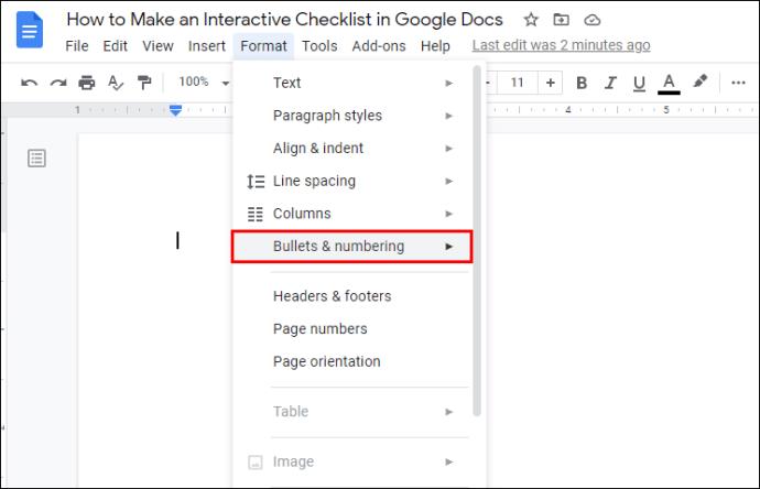 Cómo crear una lista de verificación en Google Docs