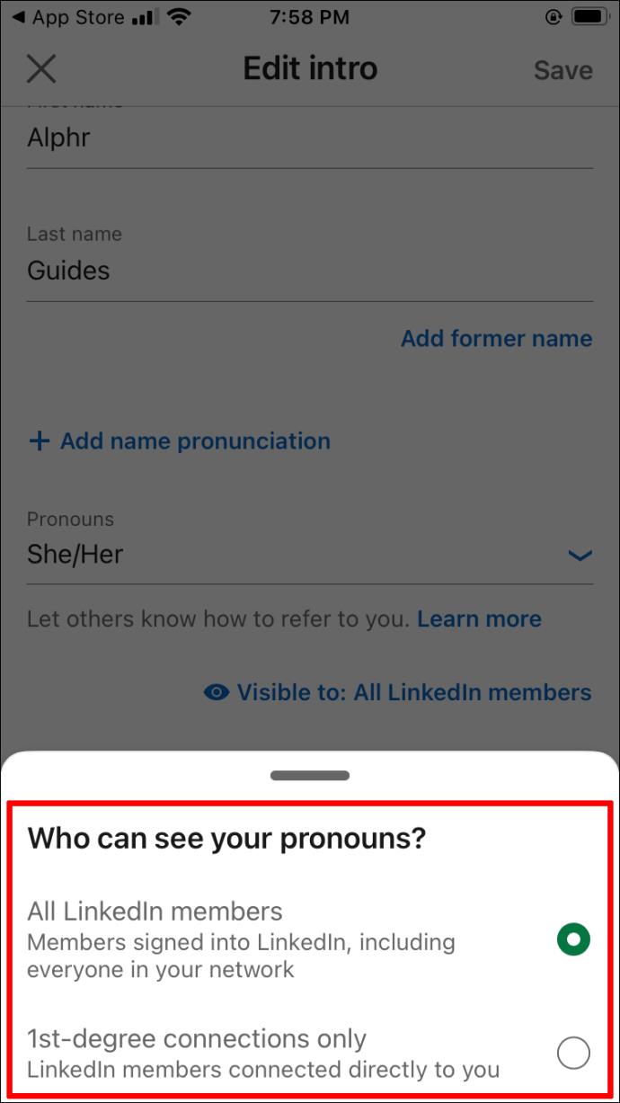 Como adicionar pronomes ao LinkedIn