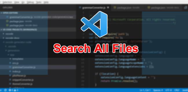 Comment rechercher tous les fichiers dans le code VS