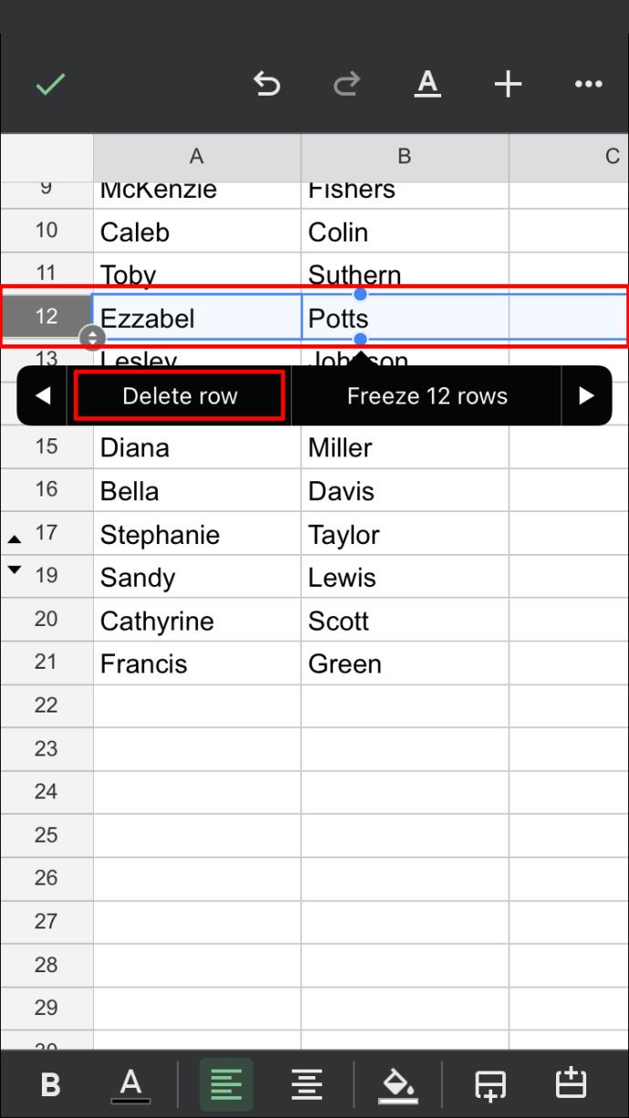 Comment supprimer des lignes masquées dans Google Sheets