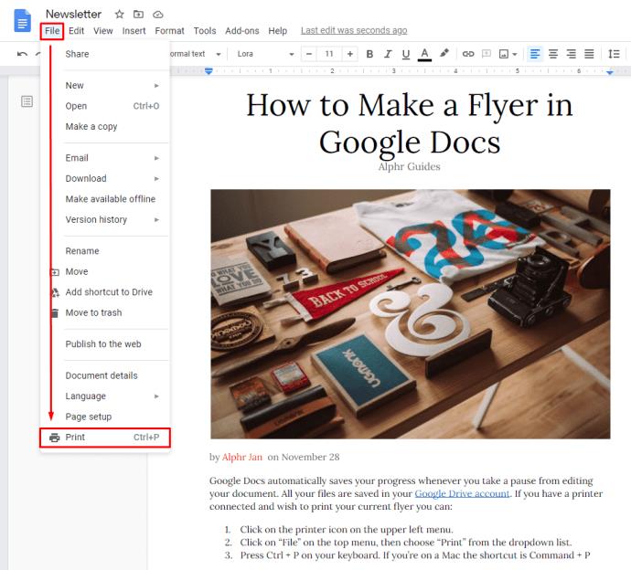 Comment créer un dépliant dans Google Docs