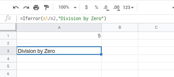 Comment se débarrasser de #Div/0 dans Google Sheets