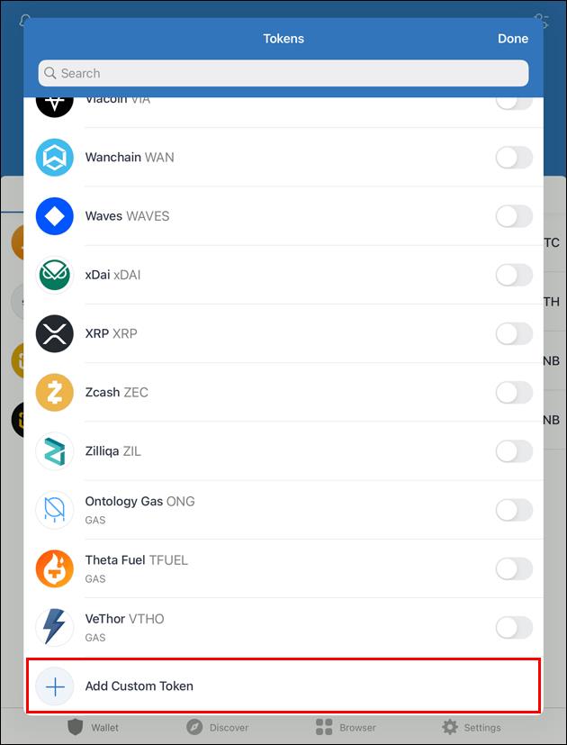 Como adicionar um token personalizado à carteira Trust