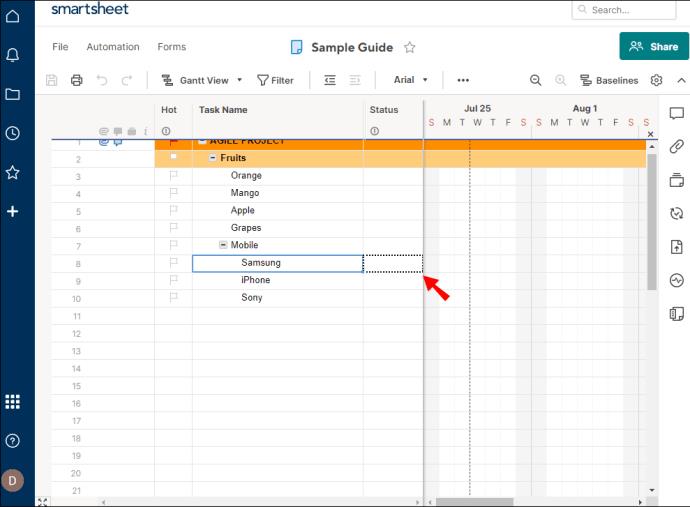 How To Add A Subtask In Smartsheet