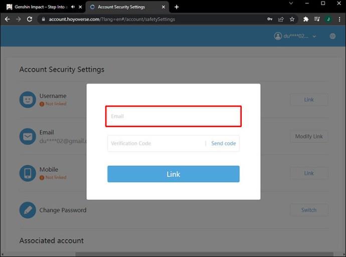 Cum să schimbați o adresă de e-mail și o parolă Genshin Impact