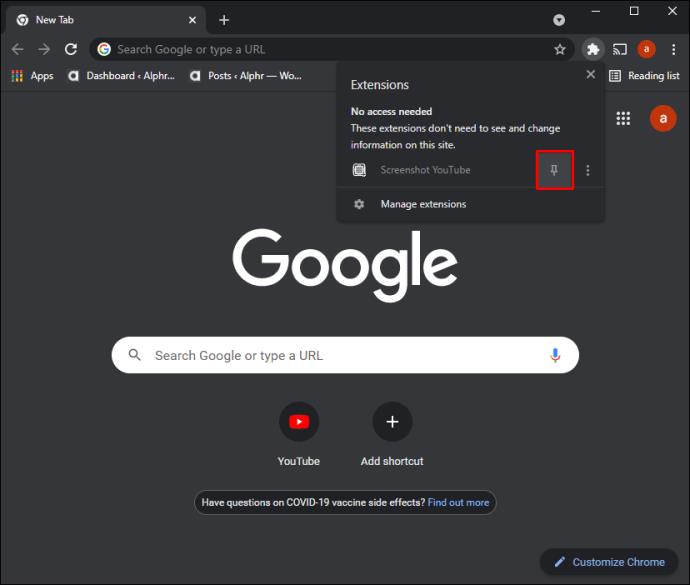 Comment épingler des extensions à la barre dans Chrome