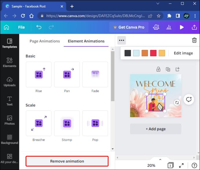 How To Remove An Animation In Canva