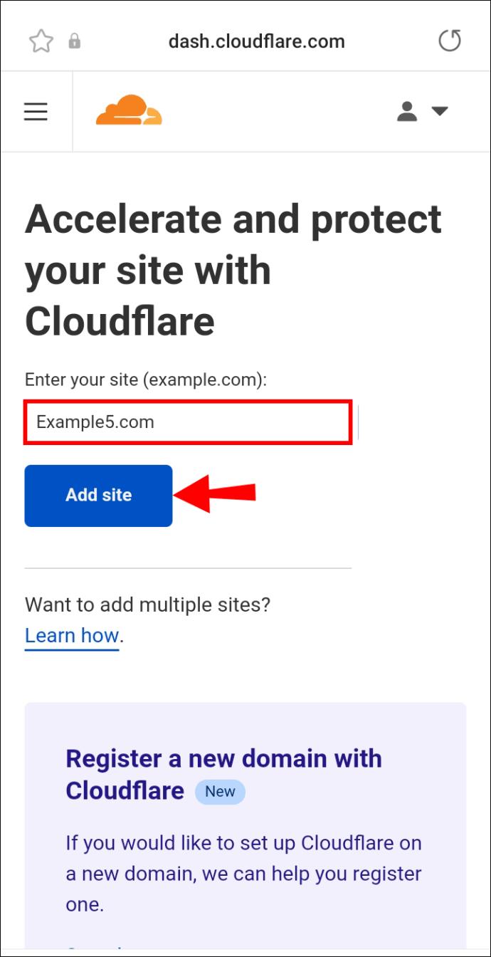 كيفية إضافة المجالات في Cloudflare