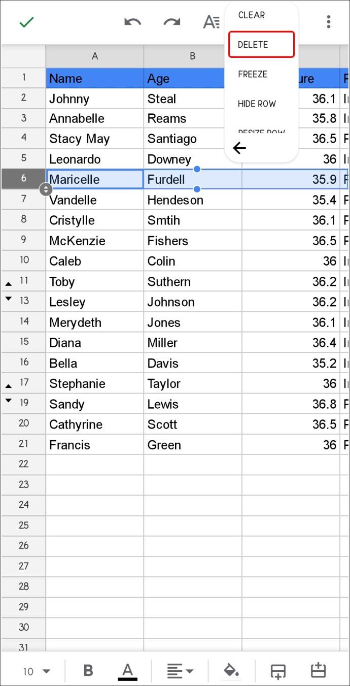 Comment supprimer des lignes masquées dans Google Sheets