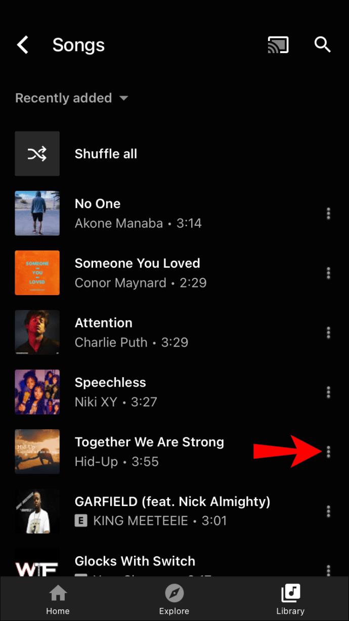 Comment ajouter ou supprimer des chansons de la bibliothèque dans YouTube Music