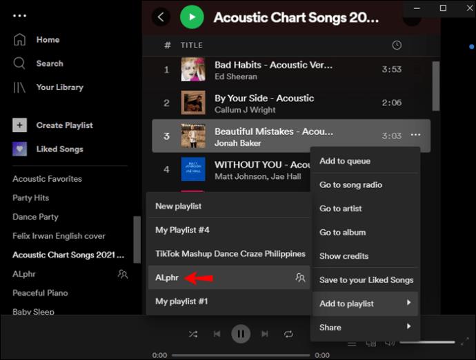 कैसे Spotify में एक प्लेलिस्ट में संगीत जोड़ें