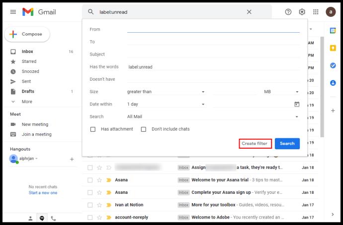 Como encontrar e-mails não lidos no Gmail