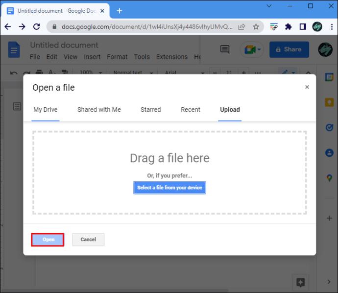 How To Open A DOCX File With Google Docs