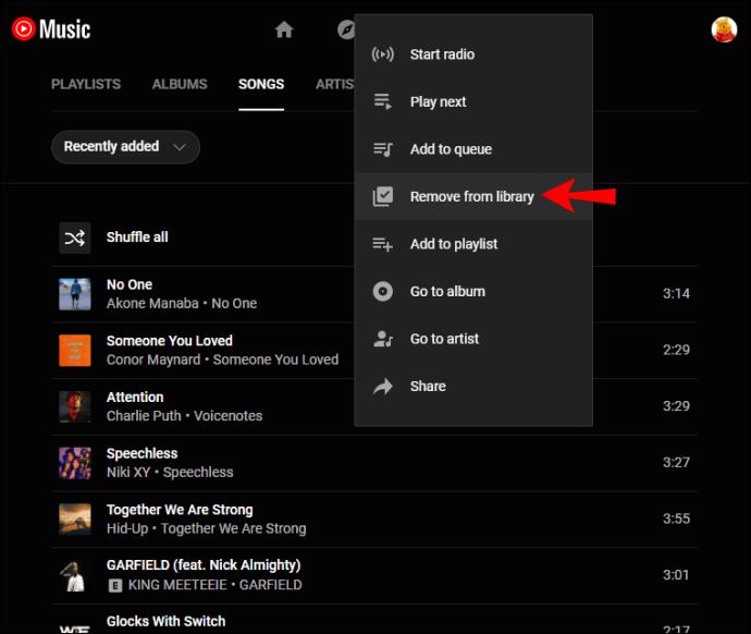 Comment ajouter ou supprimer des chansons de la bibliothèque dans YouTube Music