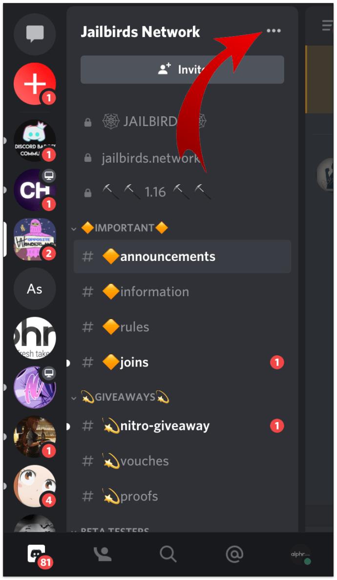 Как покинуть сервер Discord