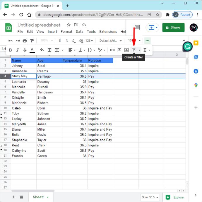 Comment supprimer des lignes masquées dans Google Sheets