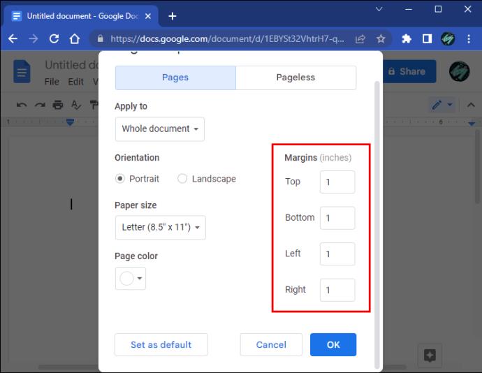 Comment changer la taille de la page dans Google Docs