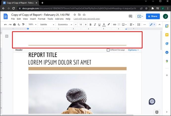 Comment créer différents en-têtes pour différentes pages dans Google Docs