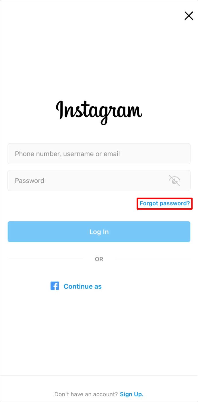 Como redefinir uma senha esquecida do Instagram