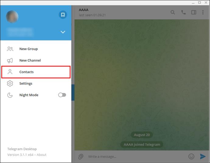 Comment supprimer des contacts dans Telegram