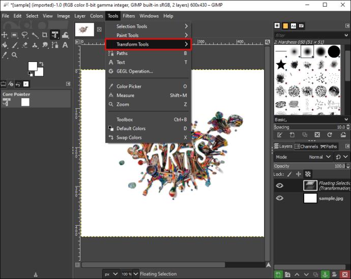 Comment recadrer une image dans GIMP