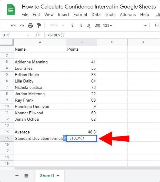 Comment calculer l'intervalle de confiance dans Google Sheets