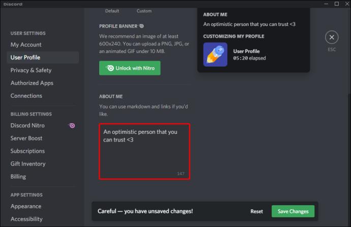 How To Add The About Me Section In Discord