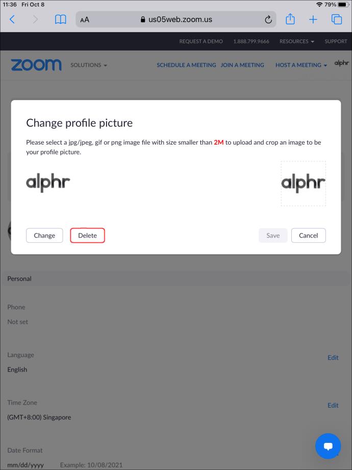 Comment supprimer une image de profil Zoom