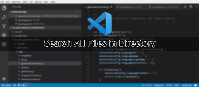 Comment rechercher tous les fichiers dans le code VS