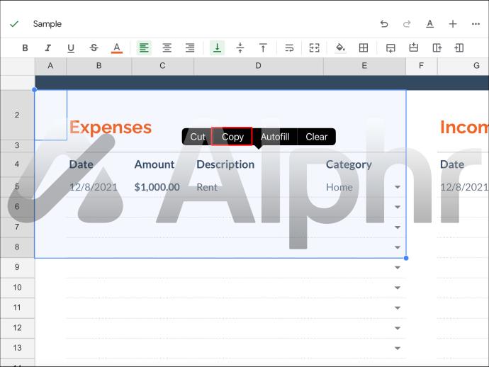 Como copiar sem linhas ocultas no Google Sheets