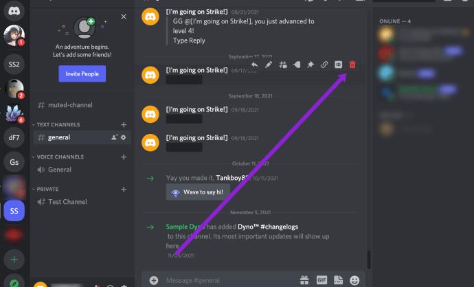 Как очистить чат Discord