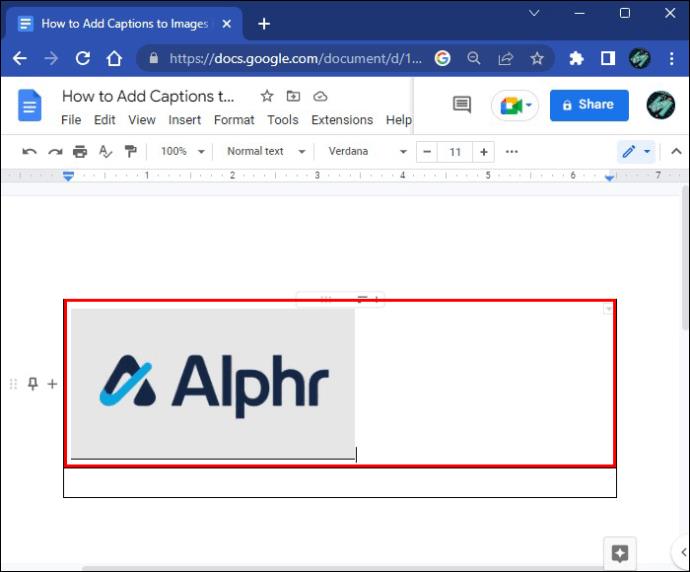 Google डॉक्स में इमेज में कैप्शन कैसे जोड़ें