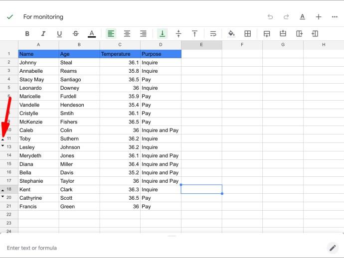 Comment supprimer des lignes masquées dans Google Sheets