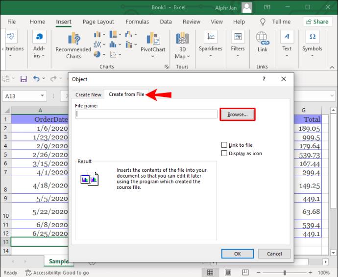 How To Embed A PDF In An Excel File