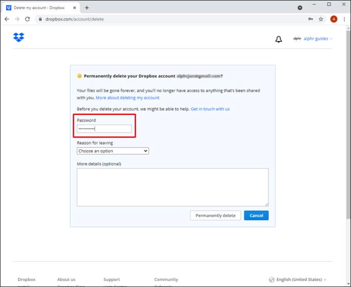 Comment supprimer un compte Dropbox