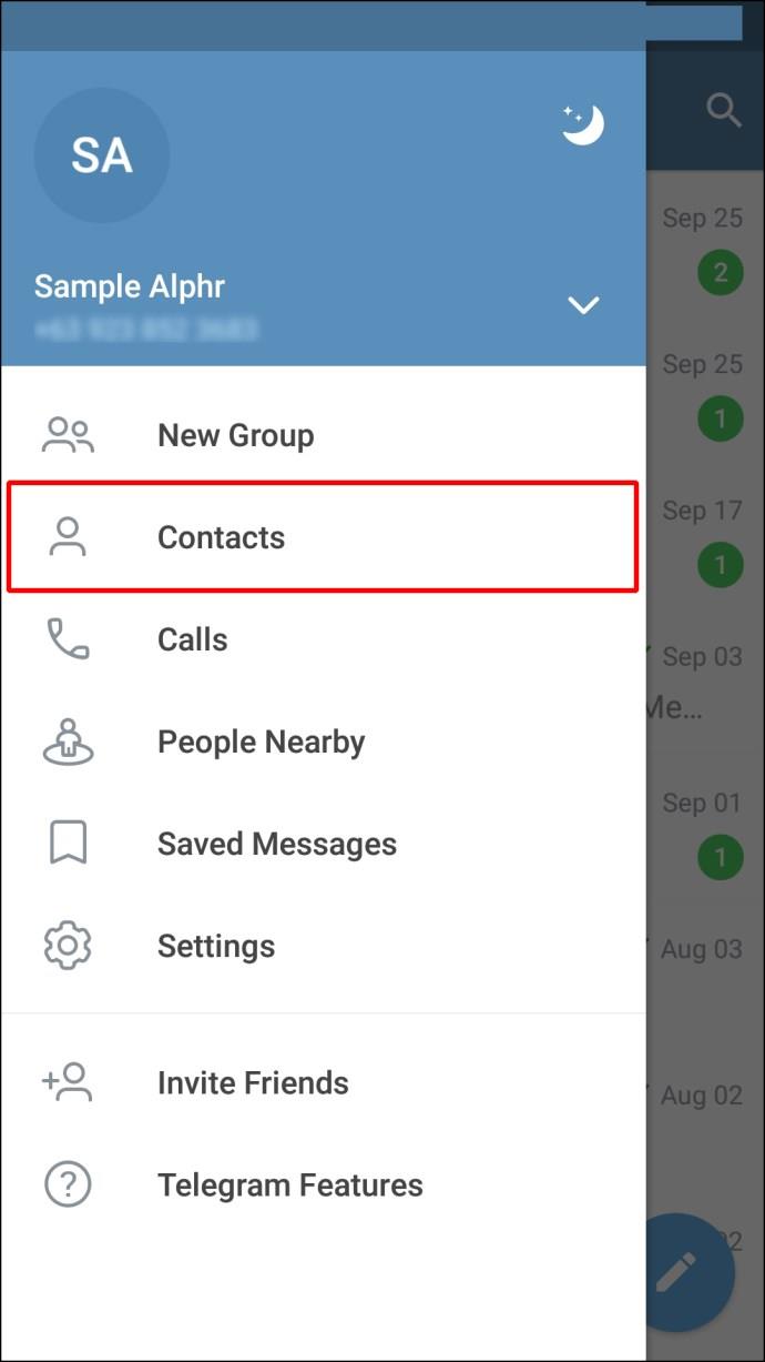 Comment supprimer des contacts dans Telegram