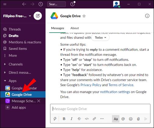 Comment connecter Google Drive à Slack