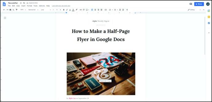 Comment créer un dépliant dans Google Docs