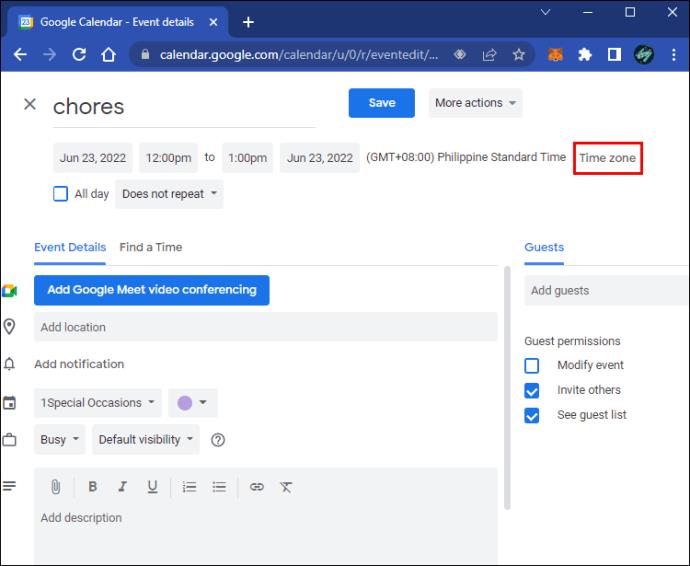 How To Change Time Zones In Google Calendar