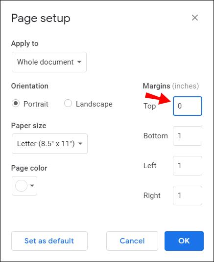 Comment supprimer un en-tête de Google Docs