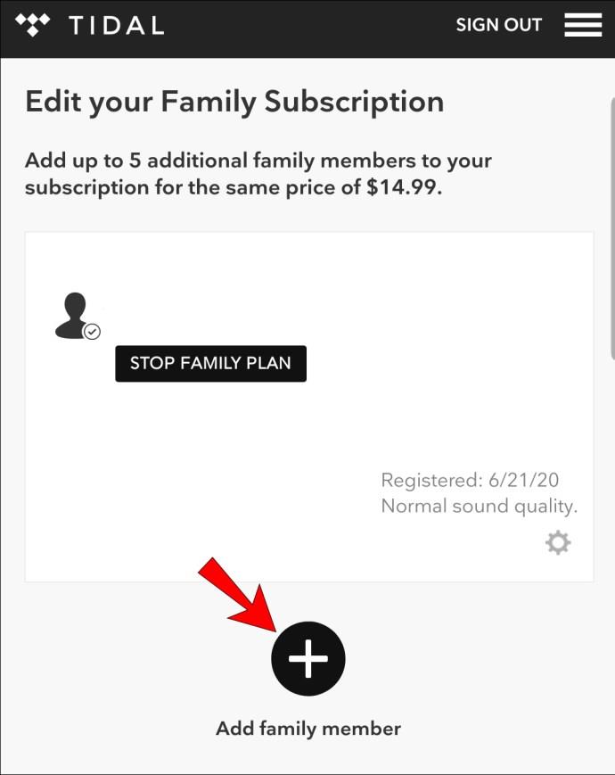 Cómo agregar familia en Tidal