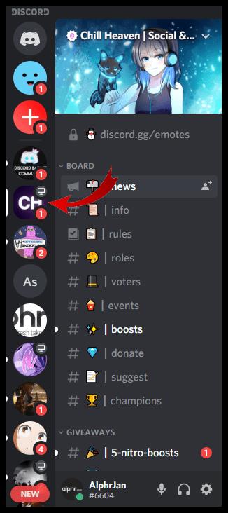 Как покинуть сервер Discord