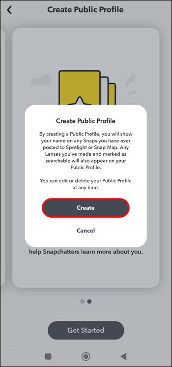 كيفية إنشاء ملف تعريف عام في Snapchat