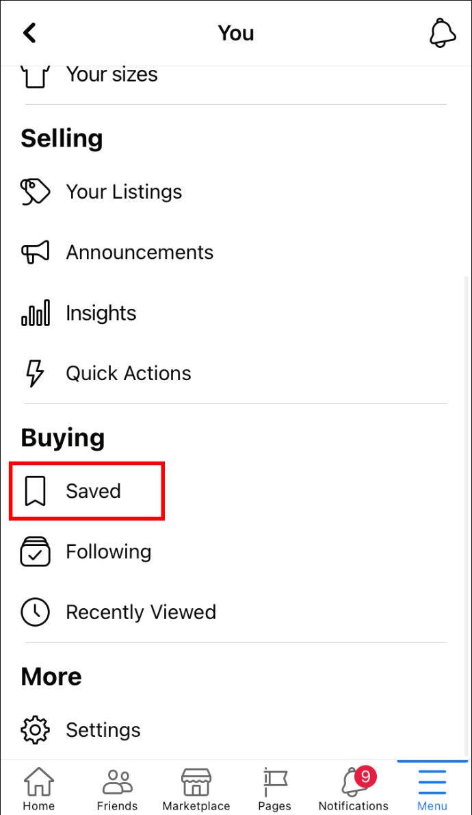 Como visualizar seus itens salvos no Facebook Marketplace